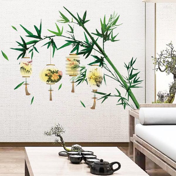 Adesivos de parede 3d bambu menino menina sala decoração estética auto-adesiva decalque doméstico home decoration acessórios de arte mural