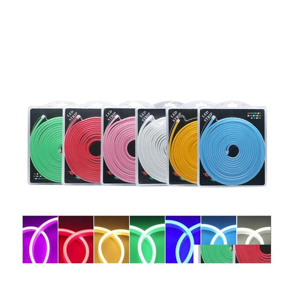 Led Neon Sign Retail Blister Kit 2835 SMD 120LED Flex Light Sile Strip Rope DC12V Wasserdicht IP65 Werbung Dekoration DIY Drop De Dh8Zt