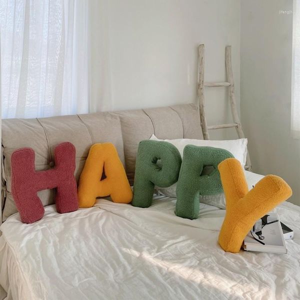 Travesseiro 26 letras inglesas insera nórdica arremesso DIY Nome cama sofá bebê travesseiros de sono brinquedos de crianças decorações de pó adereços