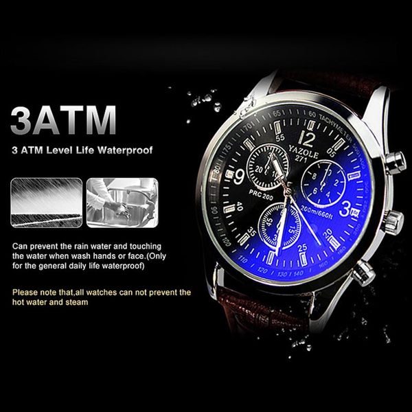 Armbanduhren 2023 Herrenuhren Top Casual Uhr Uhr Mode Kunstleder Blue Ray Analog Quarts Erkek Kol Saati