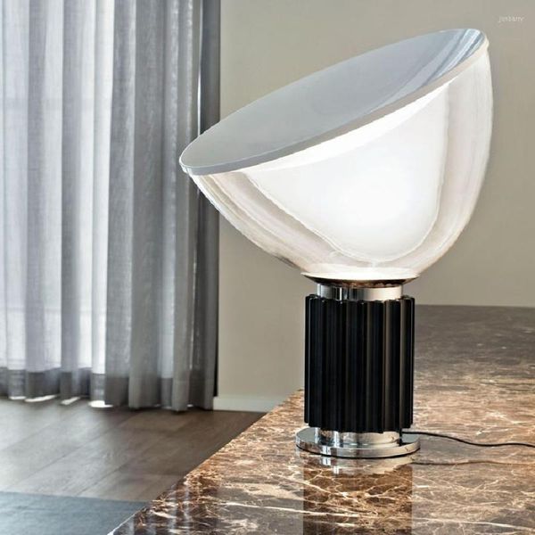 Lâmpadas de mesa Itália Lâmpada de radar de designer para quarto Estudo de cabeceira preta Desk Silver Sala de estar decoração