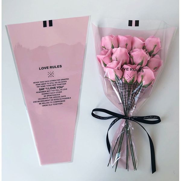 Confezione regalo 50 pzlotto Mini sacchetto trasparente per bouquet Carta da regalo per fiori di rosa singola Forniture per fioristi s 230206