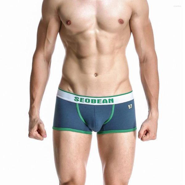 Mutande SEOBEAN Boxer Intimo da Uomo Sexy Comodo E Traspirante Vita Bassa Colore Nero