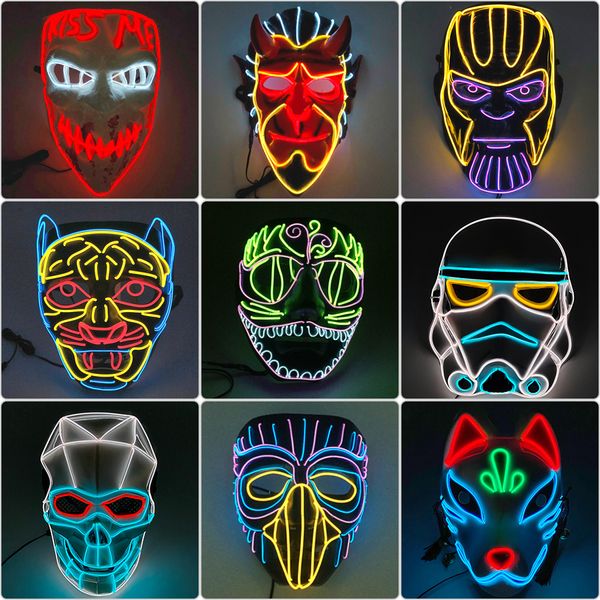 Партийные маски светящиеся герои мультфильмов косплея Страшные монстры свирепы