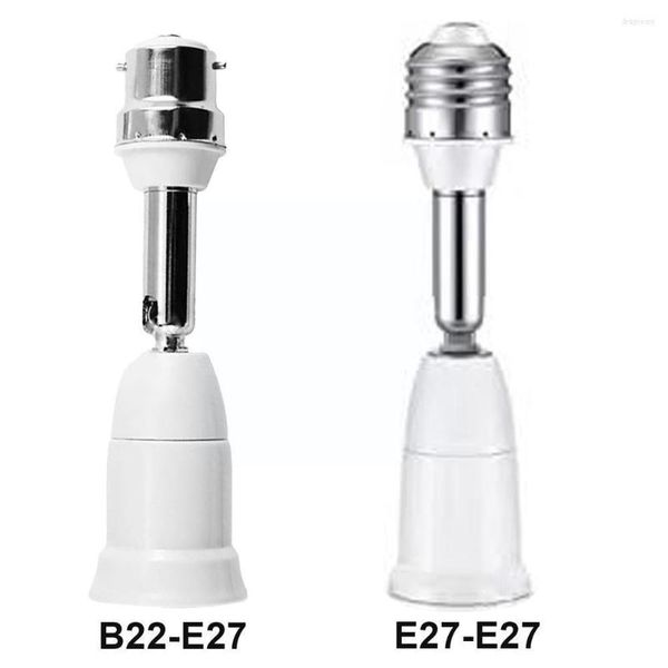 Soportes de lámpara E27 a LED Flexible Bulb Socket PC Converters blancos de aluminio de aluminio Luz de extensión del soporte de 10 cm con N0x9