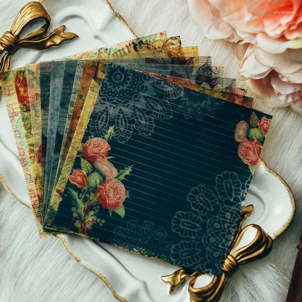 Geschenkpapier KSCRAFT 10 Stück Vintage-Blumen-Pergamentpapier-Aufkleber für Scrapbooking Happy Planner/Kartenherstellung/Journaling-Projekt