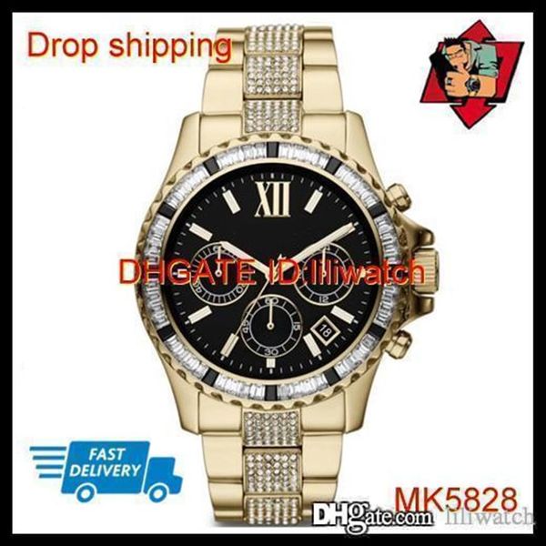 100% Original Japan Movement Drop Linding Everest Gunmetal Diamond Glitz Watch MK5828 MK5829 MK58752710