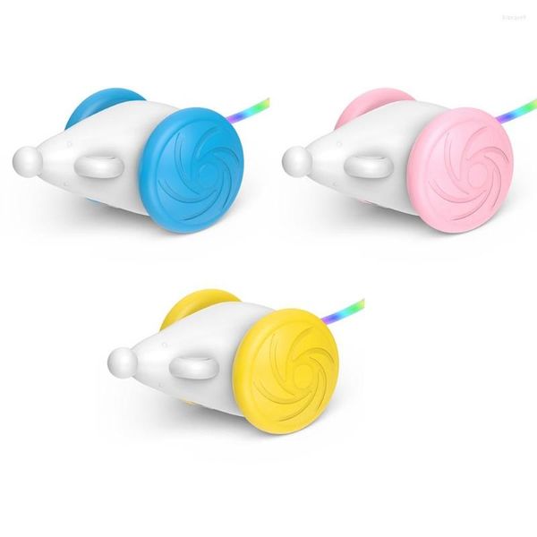 Giocattoli per gatti interattivi per interni automatici con luci a LED Giocattolo per topi elettrici intelligenti Ricaricabile tramite USB per animali domestici