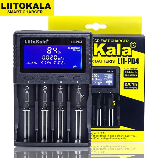 Caricabatterie per telefoni cellulari LiitoKala Lii-PD4 Lii-S8 Lii500s Lii600 Caricabatteria per batteria al litio NiMH 18650 26650 21700 18350 AA AAA 3.7V3.2V1.2V 230206