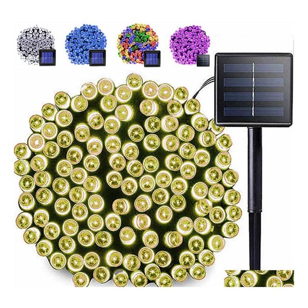 LED-Saiten 50/100/200 Solar-Lichterkette im Freien wasserdichte Nachtlampe Dekor für Feiertags-Weihnachtsfeier-Fee-Girlande-Garten-Girlande Li DH8U0