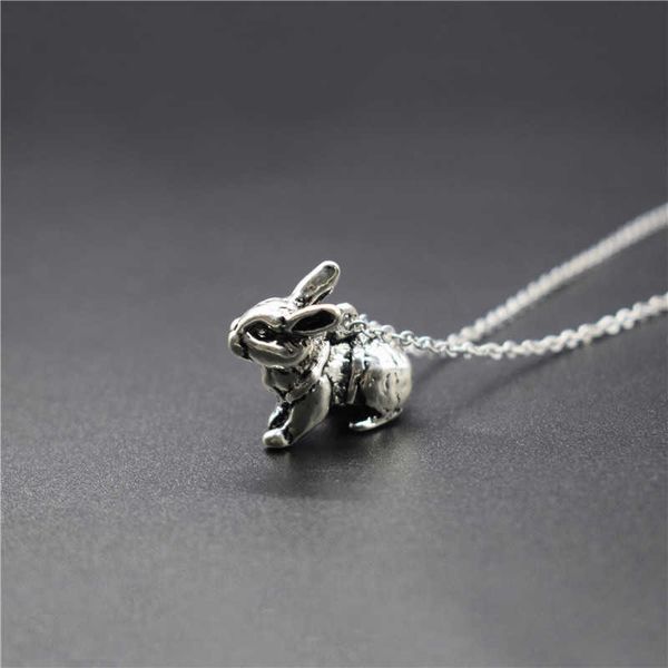 Подвесные ожерелья Новое 3D винтажное ретро -кроличье ожерелье G230206