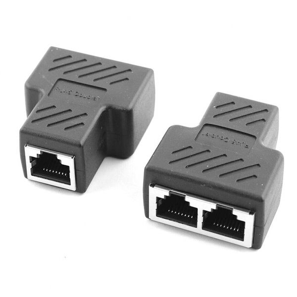 Rede RJ45 Porta do cabo Rede de cabo Splitter Extender Plug Adapter Connector (8 n￺cleo) dividido em dois divisores