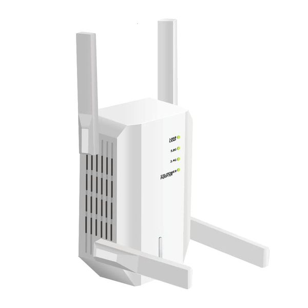 Router AC1200 WLAN-Extender, 1200 Mbit/s, Dualband-Internet-Repeater, extern, 4 Antennen, 5 GHz, 2,4 GHz, kabelloser Signalverstärker mit Ethernet 230206