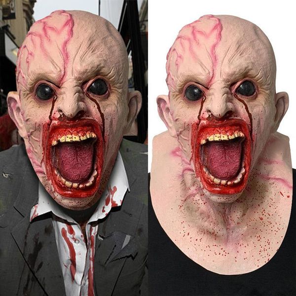 Máscaras de festa Halloween Horror Mask Premium Latex assustador Horrible Funny Cosplay Prop Folle Face Capa Princadeira 230206