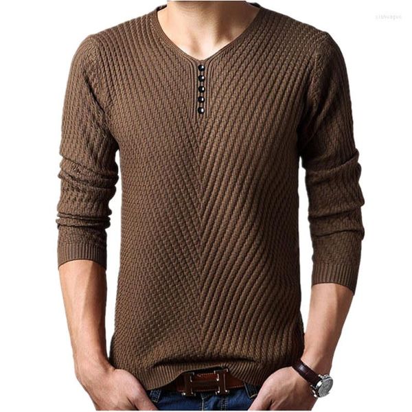 Männer Polos M-4XL Winter Henley Neck Pullover Männer Kaschmir Pullover Weihnachten Herren Gestrickte Pullover Pull Homme Jersey Hombre 2023