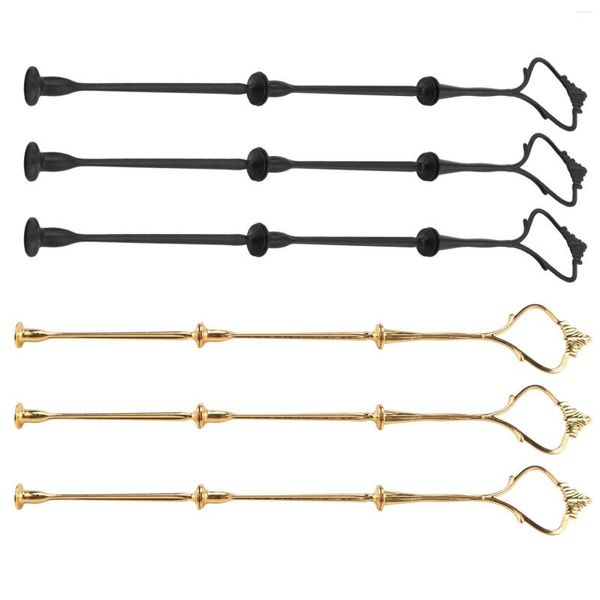 Ferramentas de panificação 6 Hardware de bandeja em camadas para bolo Crown Mold Crown 3 Tier Telder Wedding Gold Black