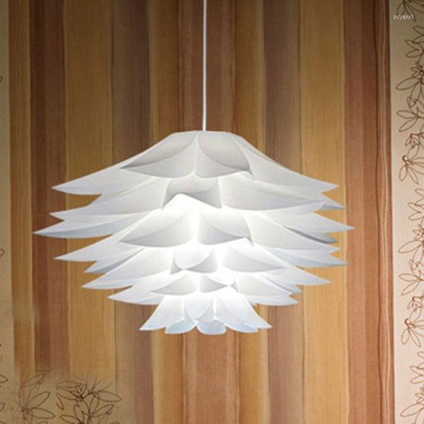 Anhängerlampen DIY Puzzle Lampenschirm E27 Lotus Blume Hanglampe mit Deckenleuchte dekorative Kronleuchter für Zuhause