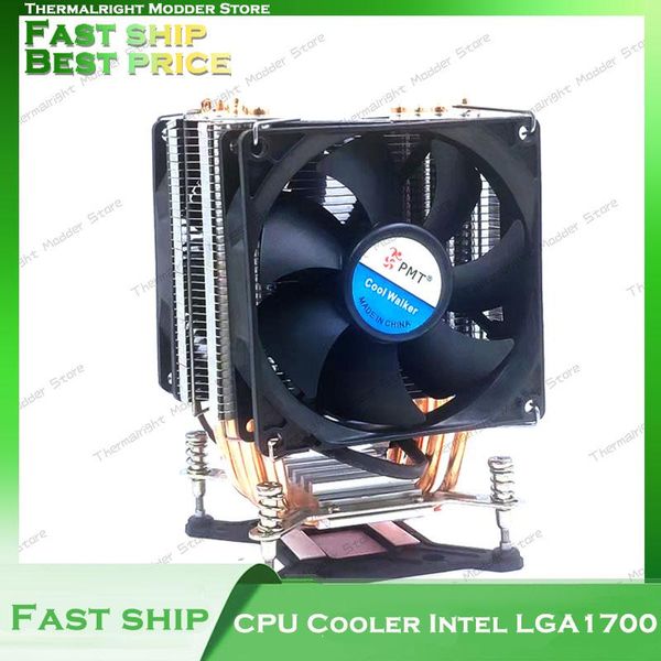 Fãs de resfriamento do computador CPU Radiator Cooler Radiator com fã de resfriamento PWM 6 Caso de Dissipação de Calor de Cober para Intel LGA17