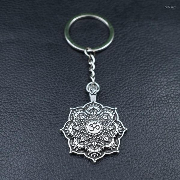 Portachiavi 1pcs fiore della vita Tibet Lotus Mandala portachiavi tibetano buddista protezione gioielli di meditazione