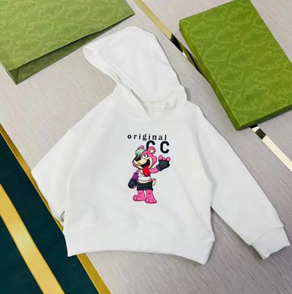 Fashion Kids Sweothirts Meninos Meninas Capuzes Letra Letra da moda Onda de streetwear impressa no topo das crianças Casual Selto casual Roupas de bebê Branco AAA