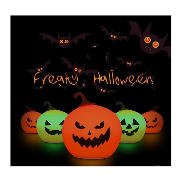 Altro Illuminazione a LED Ricarica USB Luci di zucca Halloween Pats Night Light Festival Atmosphere Colorf Piccola lampada da tavolo Drop Delivery H Dhp3R