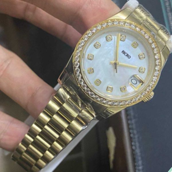 Designer Ladies Diamonds Wristwatch Relógio mecânico automático de 31 mm de mesa dobrável fivela pequena broca redonda 316L Sports Sports Sports Watch