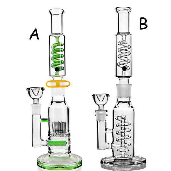 Percoladores espirais removíveis Tubos de água de vidro Freezable Cyclone Helix Pipe Build A Bong Recycler Oil Dab Rigs Smoking Bubblers