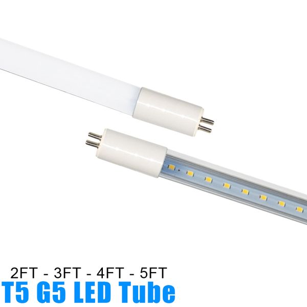 Tubi LED T5 2 pin 4 piedi 3 piedi 2 piedi 1 piedi 18 W AC85-265V Luci G5 100LM/W SMD2835 Lampade fluorescenti Lampadine a barra lineare Driver di luminosità 1,2 m All'interno di Crestech