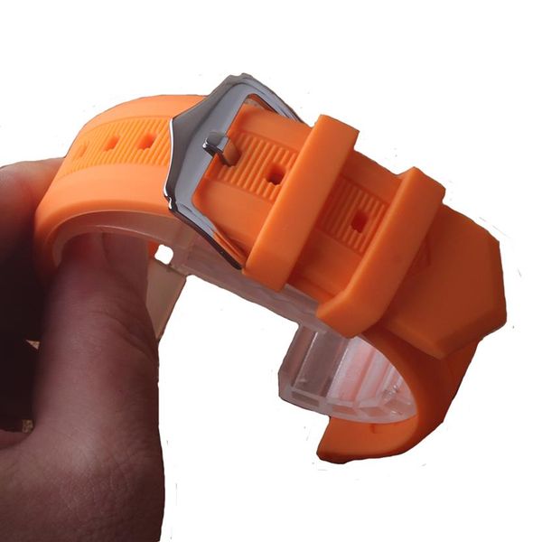 Novo 12mm 14mm 16mm18mm 19mm 20mm 22mm 24mm 24mm Silicone Relógio Bandas de relógio Orange Sports Smart Watch Strap Watch Acessórios Brace296v