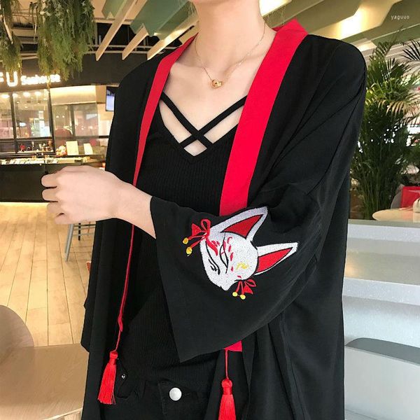 Женские блузки Neploe Японская кимоно летняя вышивка Женщины Harajuku Cardigan Loose Tops Casual Женская кисточка Kimonos Outwear 35713