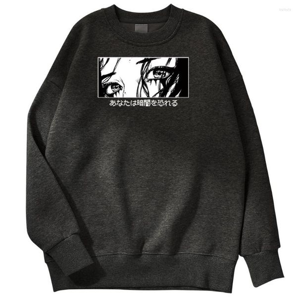 Männer Hoodies Coole Augen Schwarz Und Weiß Illustration Druck Männliche Straße Lustige Sweatshirt Für Herren Retro Harajuku Männer Sweatshirts