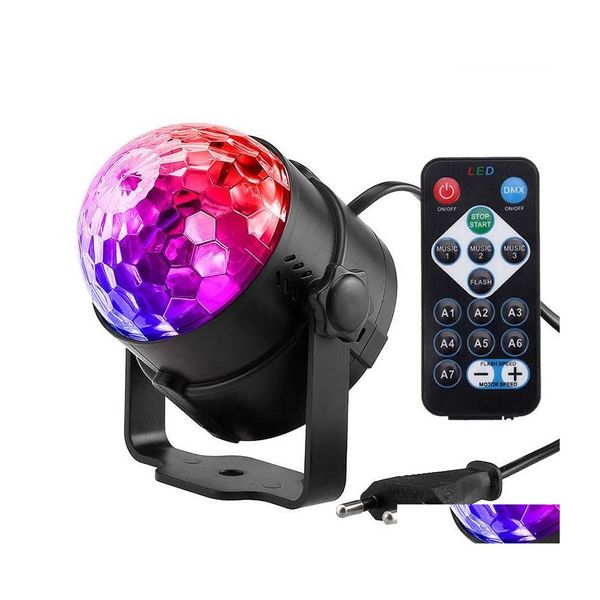 Светодиодные эффекты 7 Colors DJ Disco Ball Lumiere 3W звук активированный лазерный проектор RGB сценический эффект освещения лампа светость музыка Рождество K Dhxgy