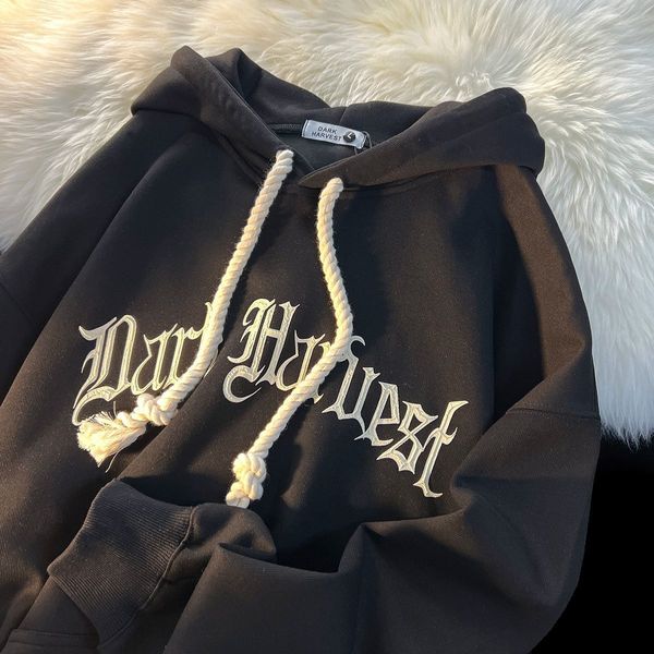 Erkek Hoodies Sweatshirts American Vintage Ceket Kadınlar Tüm Sezon İnce Ins Moda Hoodie Büyük Boy Gevşek Drape Sweatshirt Punk Rüzgar Serin 230206