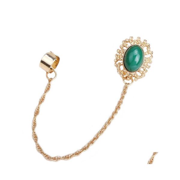 Orecchini con perno 1 pz vintage nappa catena polsino dell'orecchio per le donne stile bohemien retrò clip in oro gioielli da donna regalo per feste consegna di goccia orecchino Dh3Xt