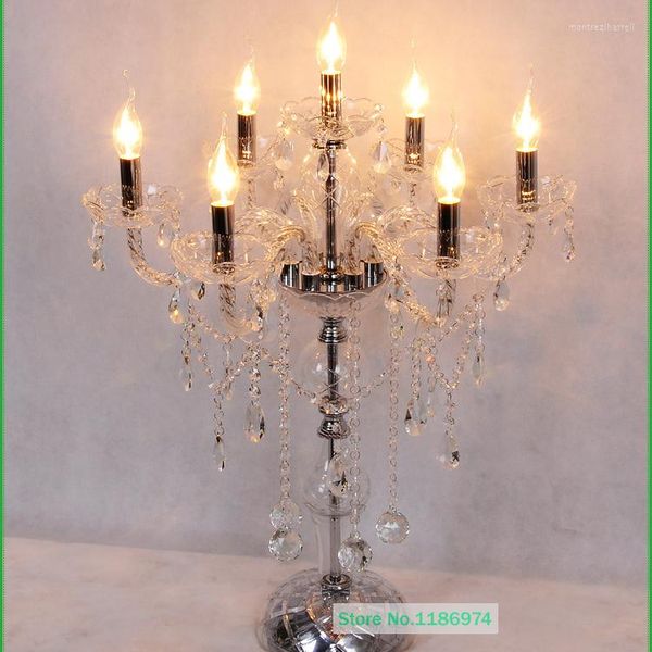 Lampade da tavolo Lampada in vetro di grandi dimensioni Candeliere in cristallo Lampada da lavoro Lampada da ristorante Luci per portacandele per matrimoni