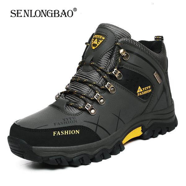 Stiefel Marke Männer Winter Schnee Stiefel Wasserdichte Leder Turnschuhe Super Warm herren Stiefel Outdoor Männlichen Wanderschuhe Arbeits Schuhe Größe 3947 230206