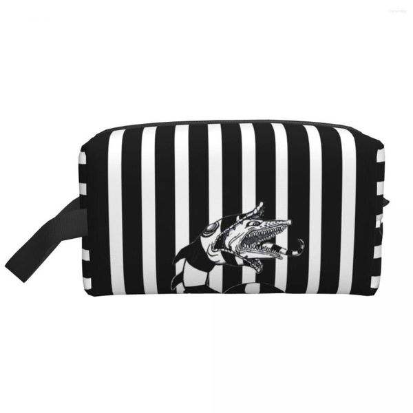 Sacs à cosmétiques Beetlejuice Sandworm Sac de maquillage pour femmes Organisateur de voyage Mode Tim Burton Film d'horreur Stockage Toiletry249s