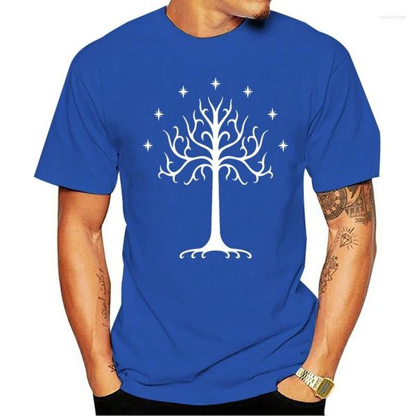 Camisetas masculinas 2023 Camiseta casual de algodão da moda Camisa de árvore de Gondor Unisisex Lotr Bolsipship Presente Top Top