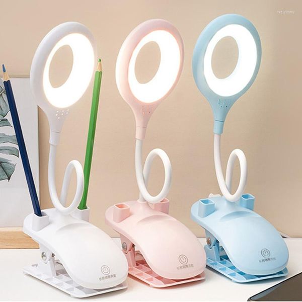 Lâmpadas de mesa protegem os olhos Lâmpada carregando conecte a temperatura colorida Aprendizado ajustável Clamp Creative Elephant Animal LED