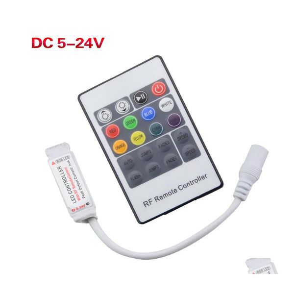 RGB Denetleyiciler 20KEY DC524V 5050 3528 3014 SMD LED Esnek Strip Işık Damlası Dağıtım Işıkları Aydınlatma DHO2E için Mini RF Uzaktan Denetleyici