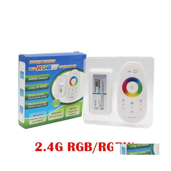 RGB Denetleyiciler 2.4G RGBW LED Şerit Denetleyicisi Touch SN Uzaktan Kumanda RF Kablosuz DC 12V24V Sürücü Damla Dağıtım Işıkları Aydınlatma AC DHY5A