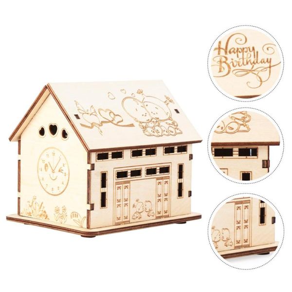 Cortinas de chuveiro 1pc Piggy Bank Kid Kidthing House em forma de moeda de madeira que economiza dinheiro para crianças dinheiro em casa