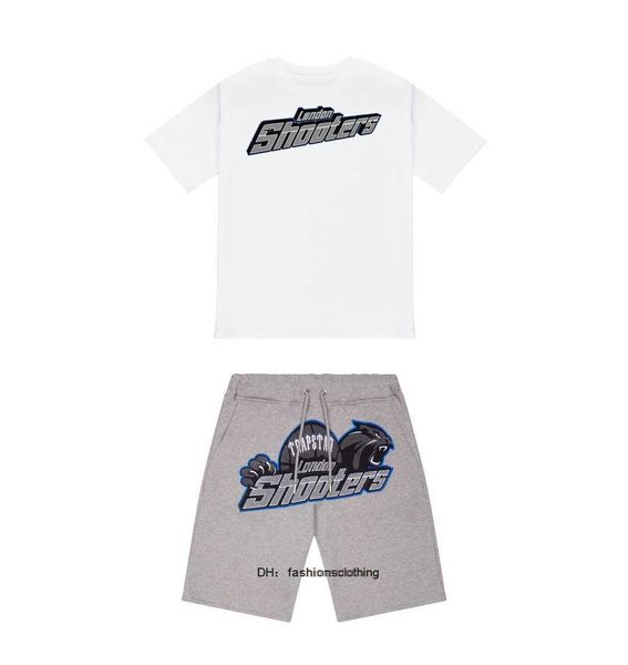 Summer Men's Trapstar Gray Revolution Tircution Shirt Sleeve Tracksuit Set London Street Fashion Algod￣o de alta qualidade S-3XL TRAPSTAR Y2Y3