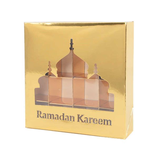 Avvolgi Eid Mubarak Regalo Finestra trasparente Scatola di caramelle al cioccolato Ramadan Kareem Decorazione Festival musulmano islamico Forniture per feste 0207