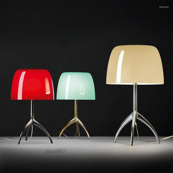 Tischlampen, italienischer Designer, bunte Lampe, Chrom/Gold, Dreibein-Schreibtisch für Wohnzimmer, Schlafzimmer, neben kreativem Heimdekor-Licht