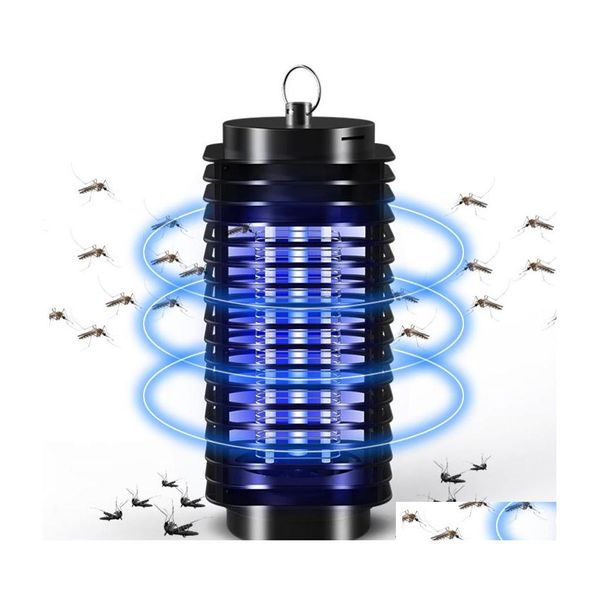 Mosquito Killer Lamps 110V / 220V Luce elettrica portatile a led repellente Fly Night Uv Eu Us Plug Drop Delivery Luci Illuminazione esterna Dhe47