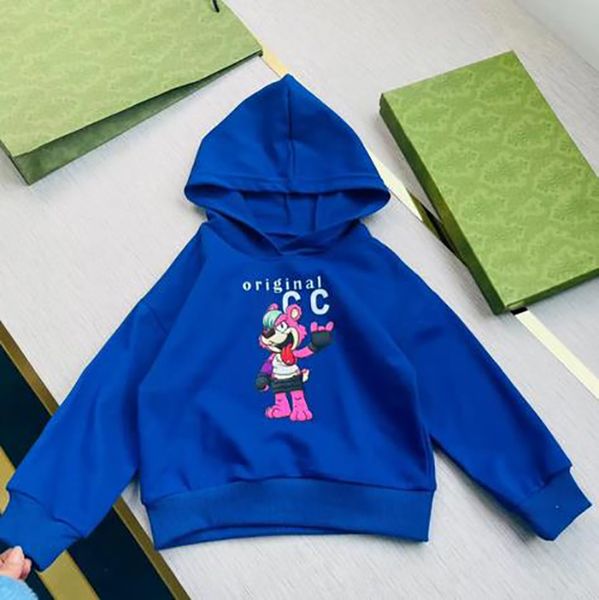 Neueste Mode Kinder Sweatshirts Jungen Mädchen Hoodies Lose Mode Brief Welle Gedruckt Streetwear Pullover Tops Kinder Casual Sweatshirt Baby Kleidung weiß