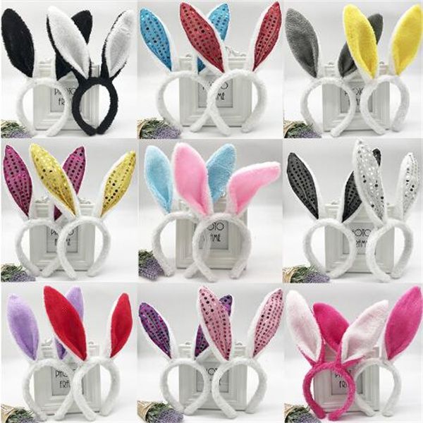 Crianças adultas de aniversário fofo Rabbit FAVA EAR APAIXA PLUSH HAIRBAND DRESTUME COSTUMENTO Decorações de festas de faixa de cabelos para acessórios para cabelos em casa GC1891