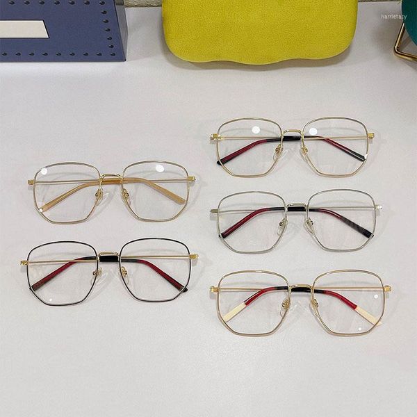 Klasik Erkekler Kadın Alaşım Miyopya Optik Gözlükler Vintage GG0396O Moda Reçetesi Orijinal Dalgalar ile Okundu