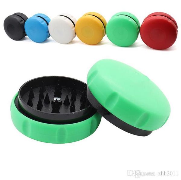 Tubi per fumatori Creativo Hamburg Smoke Grinder Cintura in plastica 2 Strati 63 Diametro Dente Colore Scatola per macinazione Smerigliatrice manuale per fumo